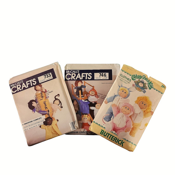 Butterick Other - Lot 3 Butterick McCall Sewing Pattern Cabbage Patch Dolls Clothes Costume Craft